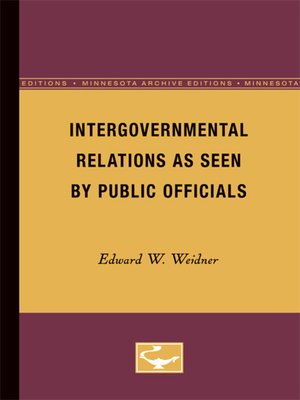 cover image of Intergovernmental Relations as Seen by Public Officials